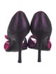 René Caovilla Satin Bow Accents D'Orsay Pumps