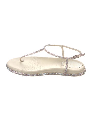 René Caovilla Sandals Crystal Embellishments T-Strap IT 36.5 | 6.5