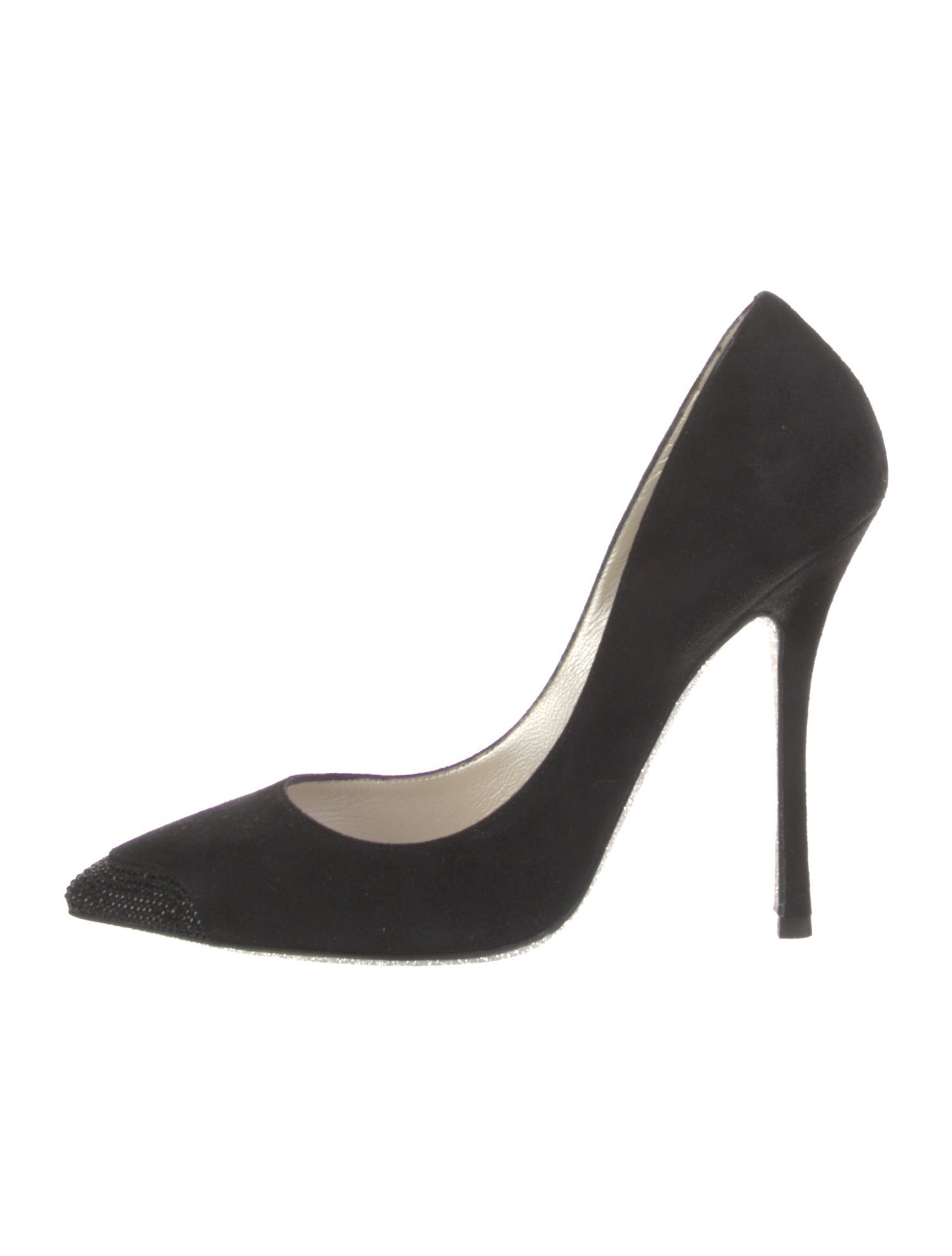 René Caovilla Suede Crystal Embellishments Pumps