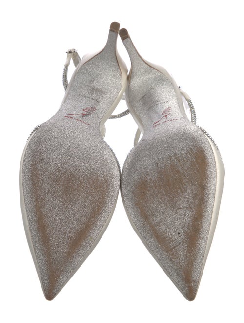 René Caovilla Leather Glitter Accents T-Strap Pumps