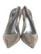 René Caovilla Leather Crystal Embellishments Slingback Pumps