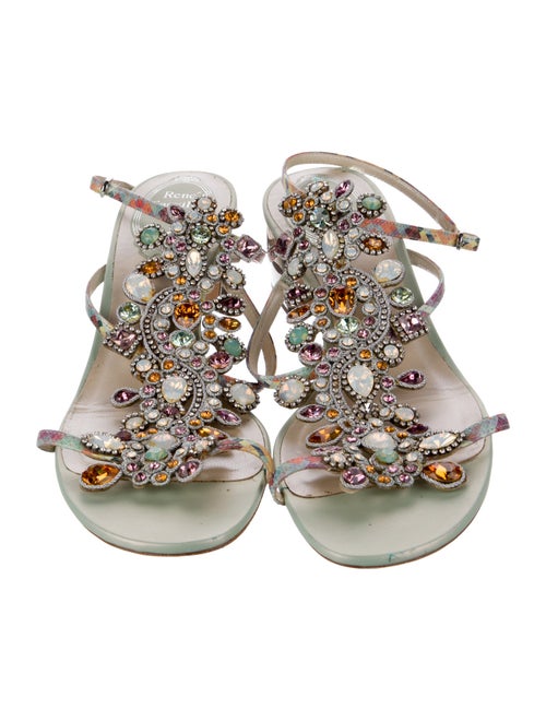 René Caovilla Patent Leather Patterned Sandals