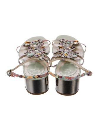 René Caovilla Patent Leather Patterned Sandals