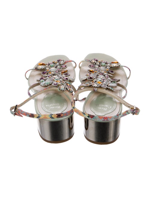 René Caovilla Patent Leather Patterned Sandals
