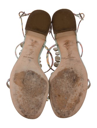 René Caovilla Patent Leather Patterned Sandals