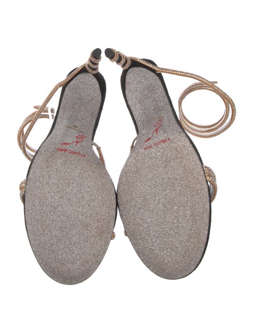 René Caovilla Suede Crystal Embellishments Slingback Sandals
