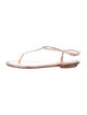 René Caovilla Faux Pearl Accents Crystal T-Strap Sandals