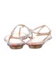 René Caovilla Faux Pearl Accents Crystal T-Strap Sandals