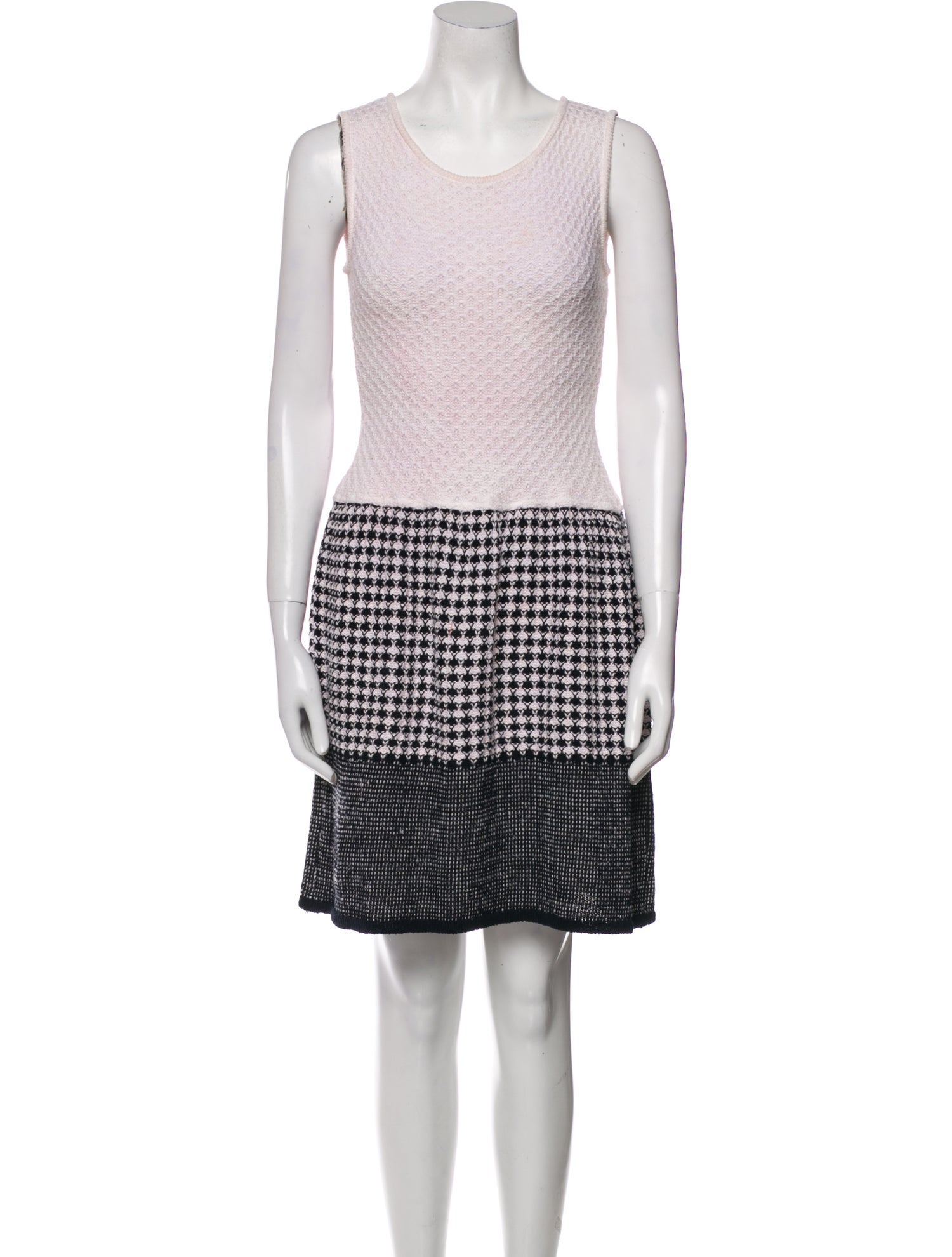 René Caovilla Houndstooth Print Mini Dress