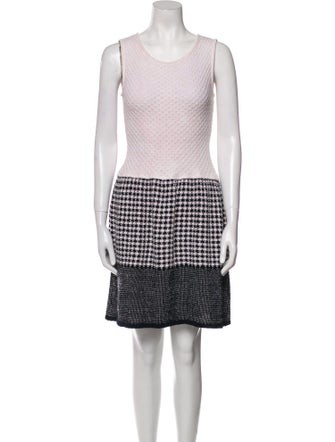 René Caovilla Houndstooth Print Mini Dress