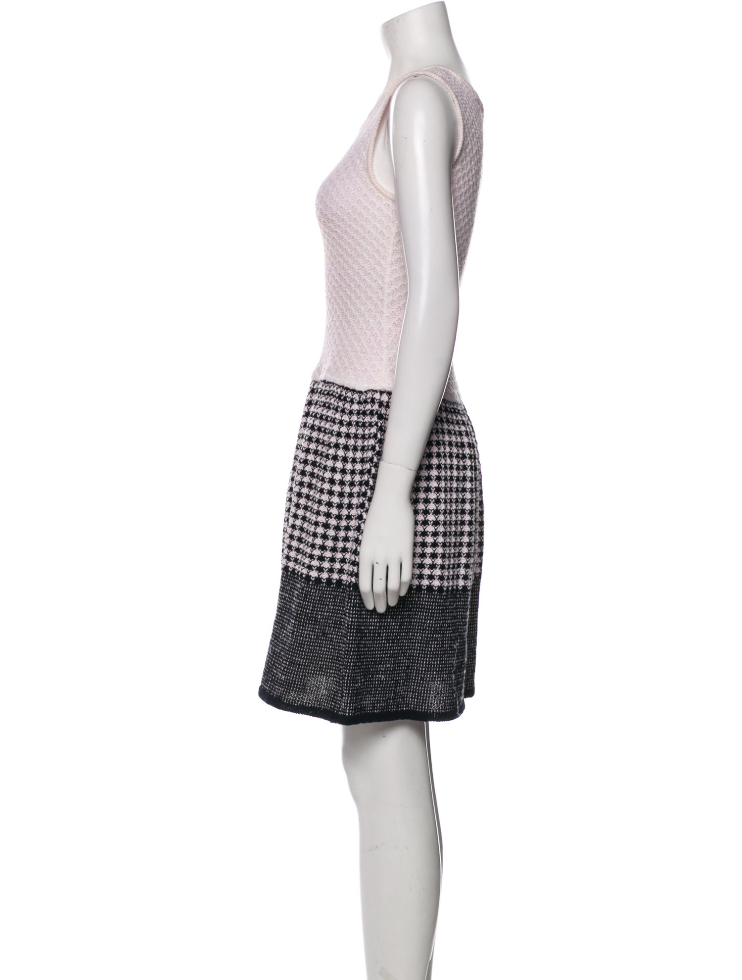 René Caovilla Houndstooth Print Mini Dress