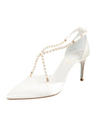 René Caovilla Glitter Accents T-Strap Pumps