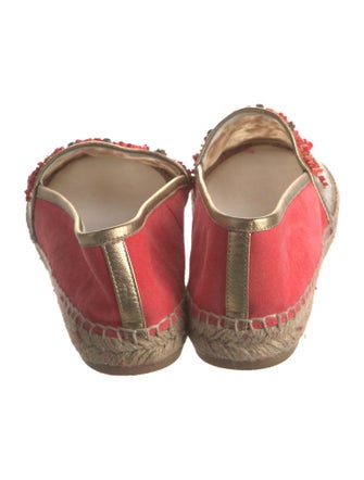 René Caovilla Suede Lace Pattern Espadrilles