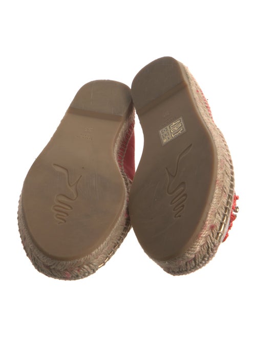 René Caovilla Suede Lace Pattern Espadrilles