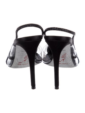 René Caovilla Satin Crystal Embellishments Slingback Pumps