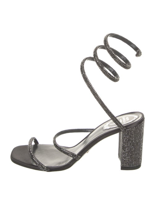 René Caovilla Leather Crystal Embellishments Gladiator Sandals