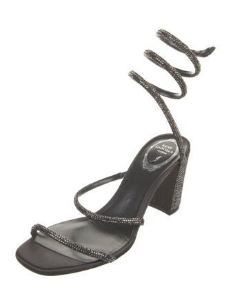 René Caovilla Leather Crystal Embellishments Gladiator Sandals