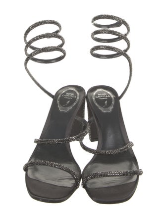René Caovilla Leather Crystal Embellishments Gladiator Sandals
