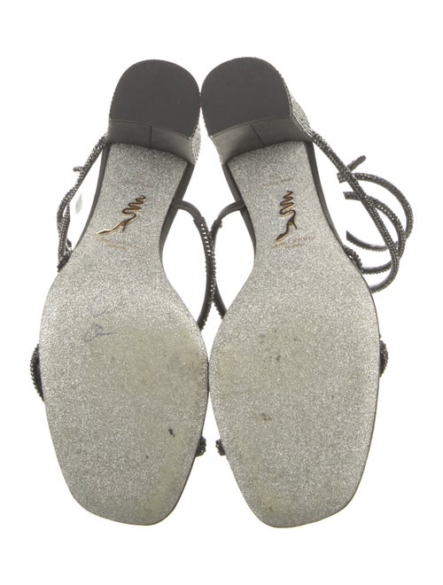 René Caovilla Leather Crystal Embellishments Gladiator Sandals