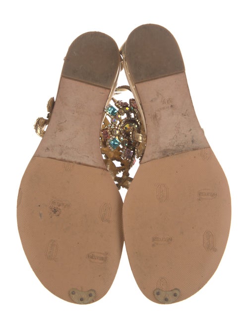 René Caovilla Leather Crystal Embellishments Sandals