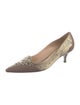René Caovilla Satin Crystal Embellishments Pumps