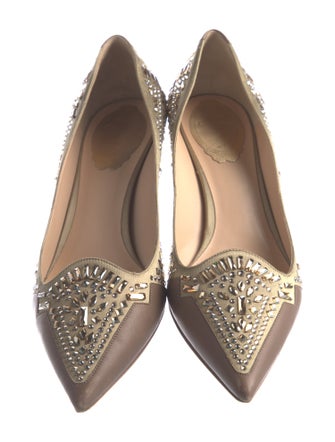 René Caovilla Satin Crystal Embellishments Pumps
