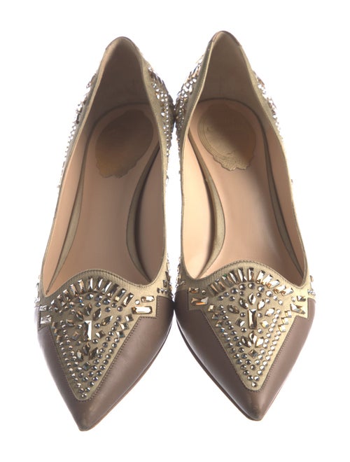 René Caovilla Satin Crystal Embellishments Pumps