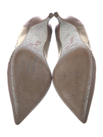 René Caovilla Satin Crystal Embellishments Pumps