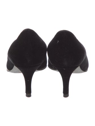 René Caovilla Velvet Crystal Embellishments Pumps