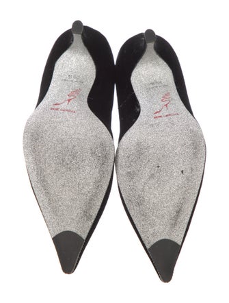 René Caovilla Velvet Crystal Embellishments Pumps