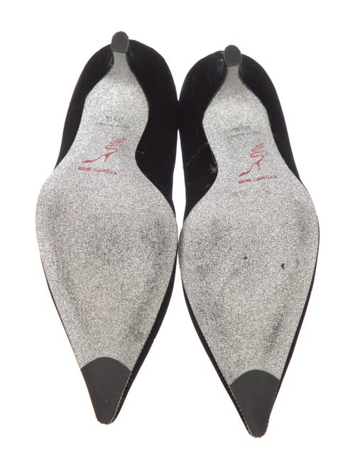 René Caovilla Velvet Crystal Embellishments Pumps