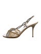 René Caovilla Mesh Crystal Embellishments Slingback Sandals