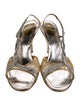 René Caovilla Mesh Crystal Embellishments Slingback Sandals