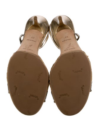 René Caovilla Mesh Crystal Embellishments Slingback Sandals