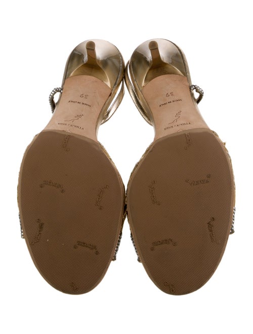 René Caovilla Mesh Crystal Embellishments Slingback Sandals