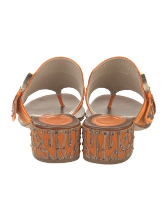 René Caovilla Satin Crystal Embellishments Slides