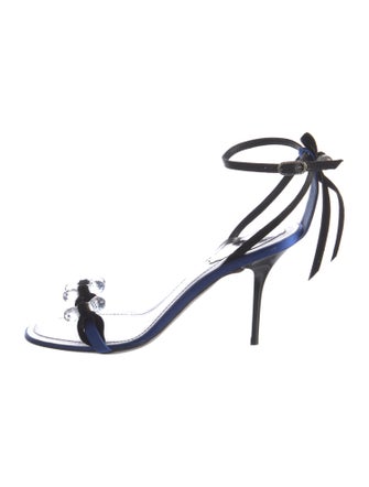 René Caovilla Satin Beaded Accents Sandals