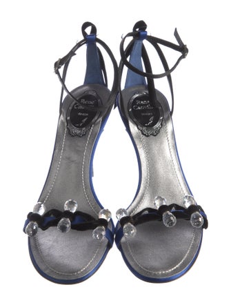 René Caovilla Satin Beaded Accents Sandals