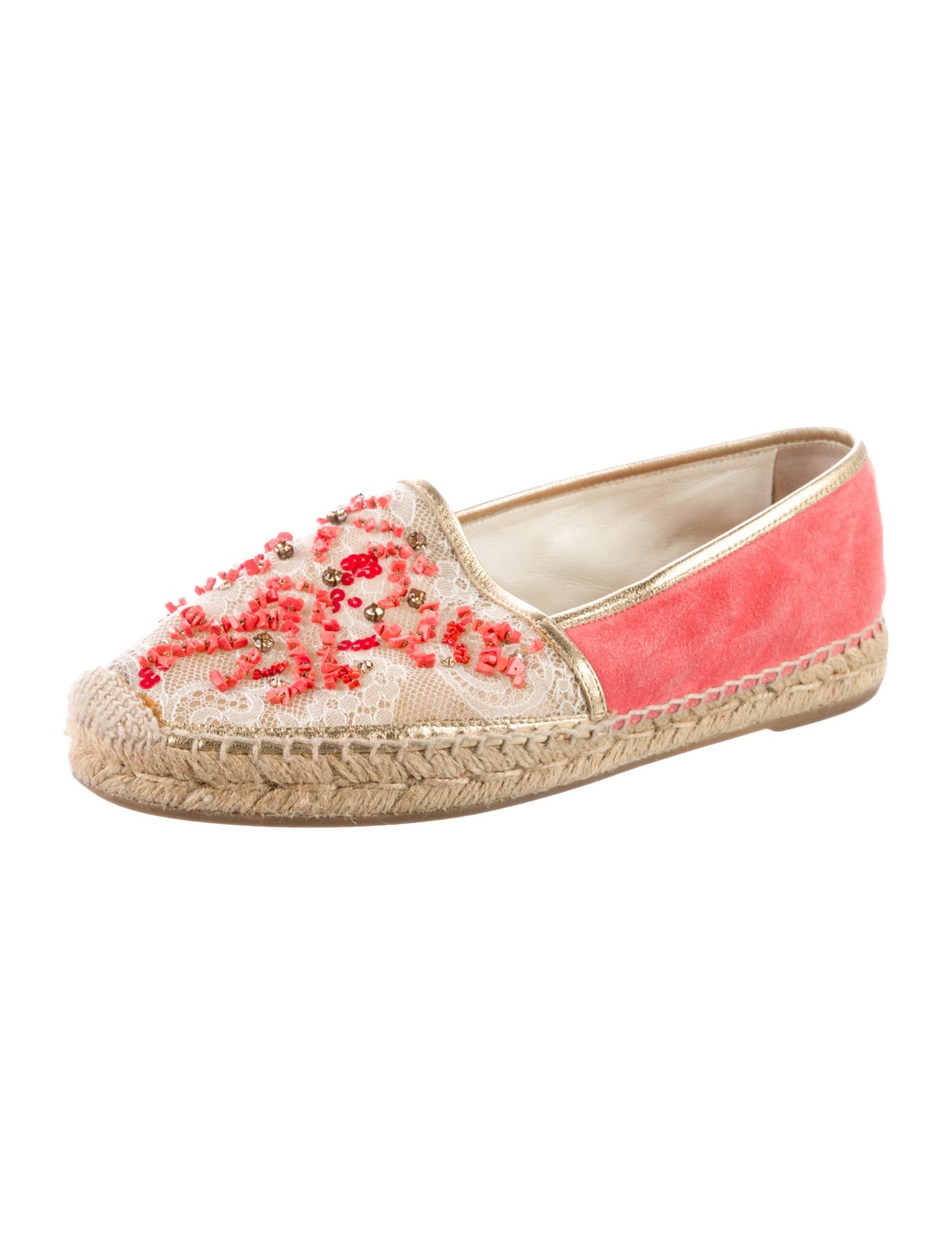 René Caovilla Suede Patterned Espadrilles