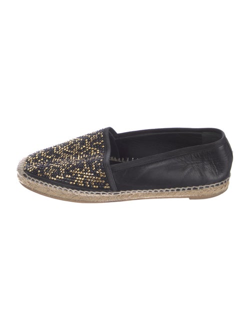 René Caovilla Leather Crystal Embellishments Espadrilles