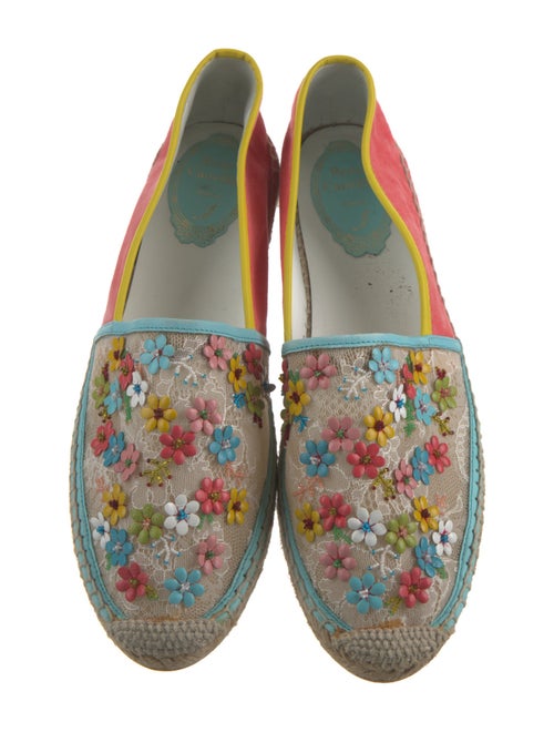 René Caovilla Suede Lace Pattern Espadrilles