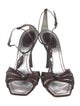 René Caovilla Leather Crystal Embellishments T-Strap Sandals