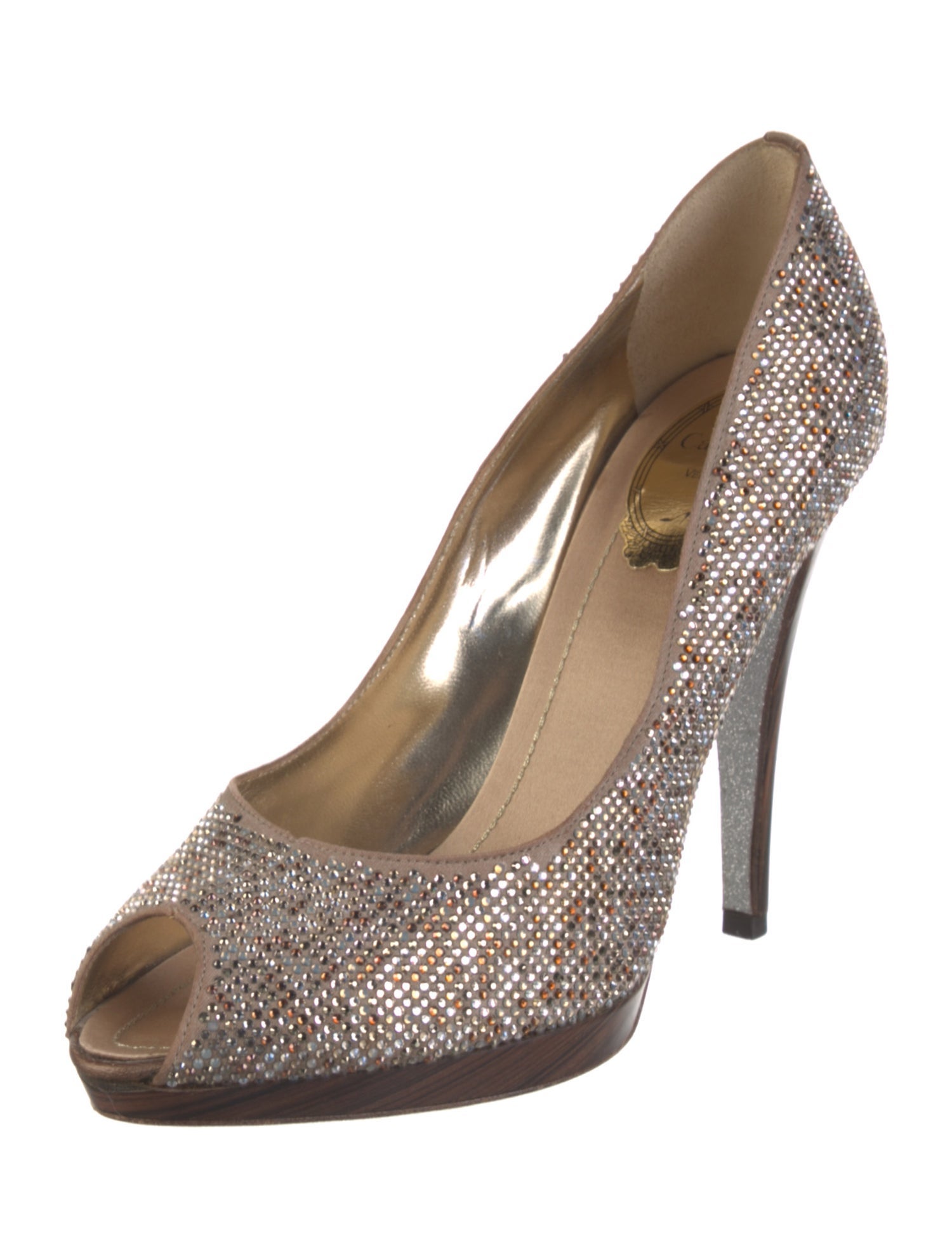 René Caovilla Crystal Pumps