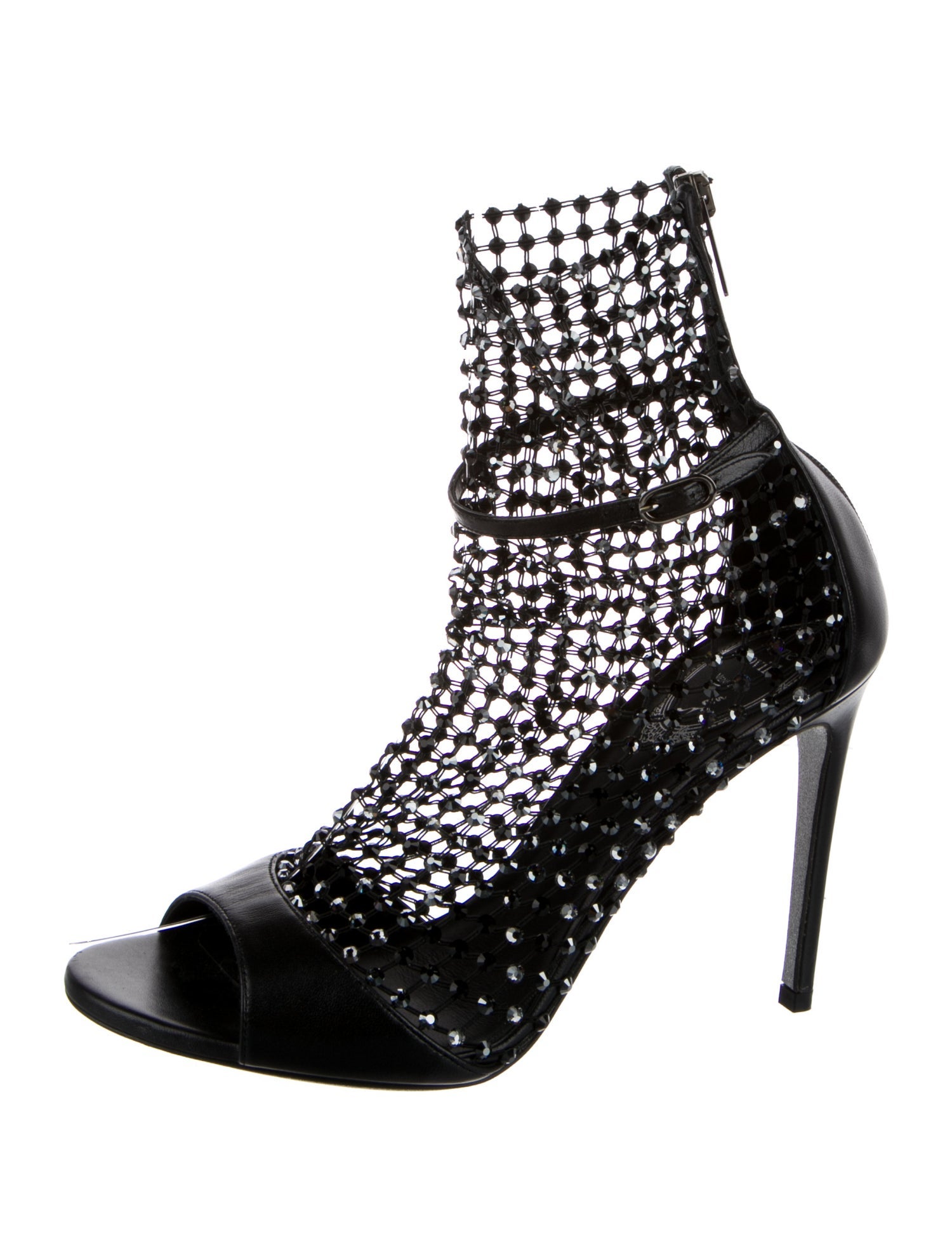 René Caovilla Leather Crystal Embellishments Sandals