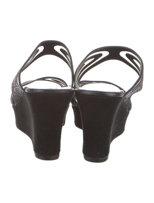 René Caovilla Crystal Mesh Accents Slides