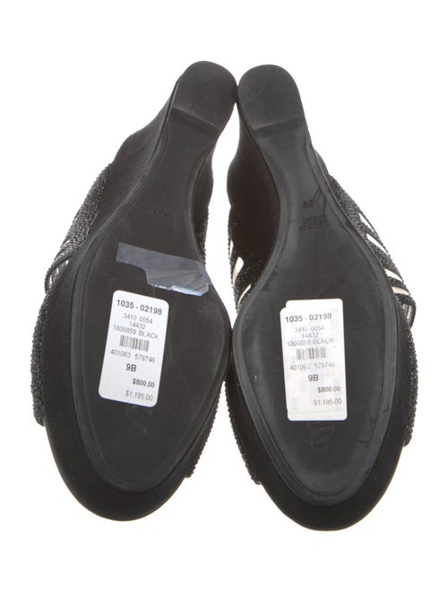 René Caovilla Crystal Mesh Accents Slides