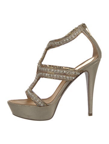 René Caovilla Pumps Crystal Embellishments T-Strap Us9, It39 | 9