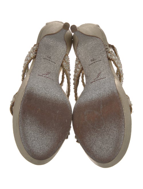 René Caovilla Crystal Embellishments T-Strap Pumps