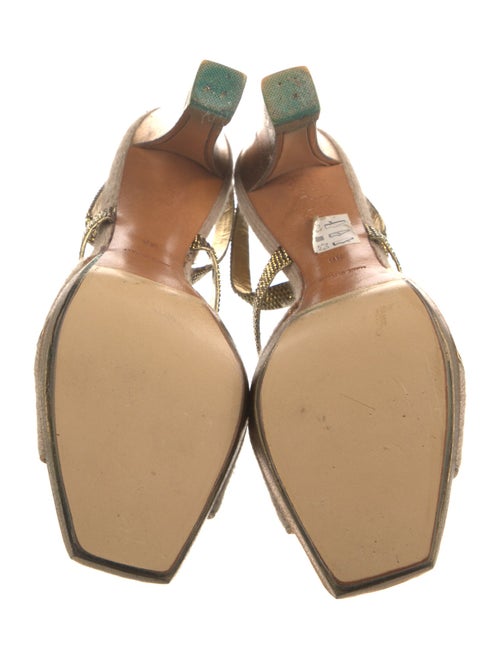 René Caovilla Leather Slingback Sandals