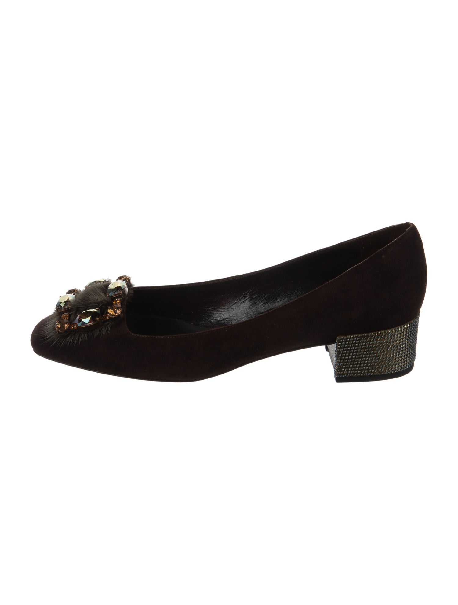 René Caovilla Suede Crystal Embellishments Flats w/ Tags